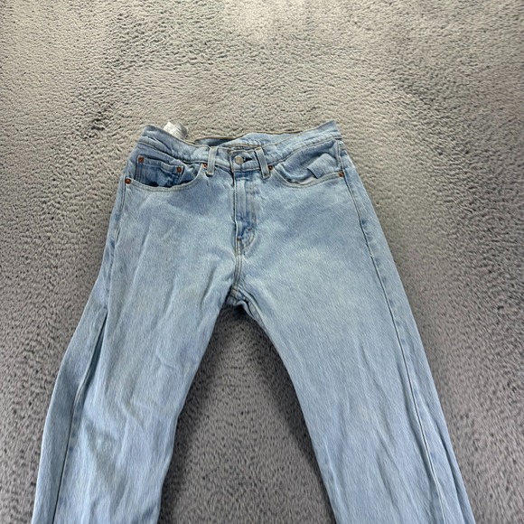 Levi's 505 Jeans Mens 31x32 Blue Denim Cotton Straight Leg Stretch Workwear - Picture 2 of 10